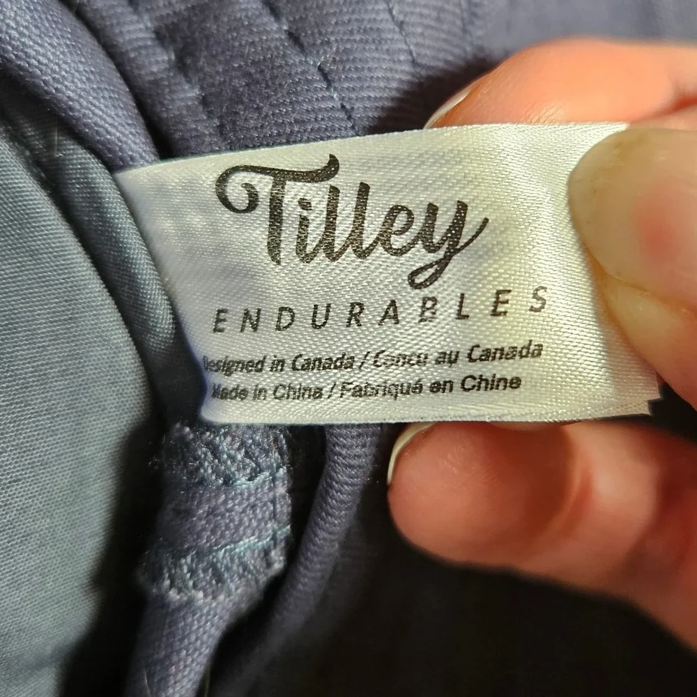 Tilley Endurables Bucket Hat Mens‎ S/M Blue Cotton Outdoor Sun Travel